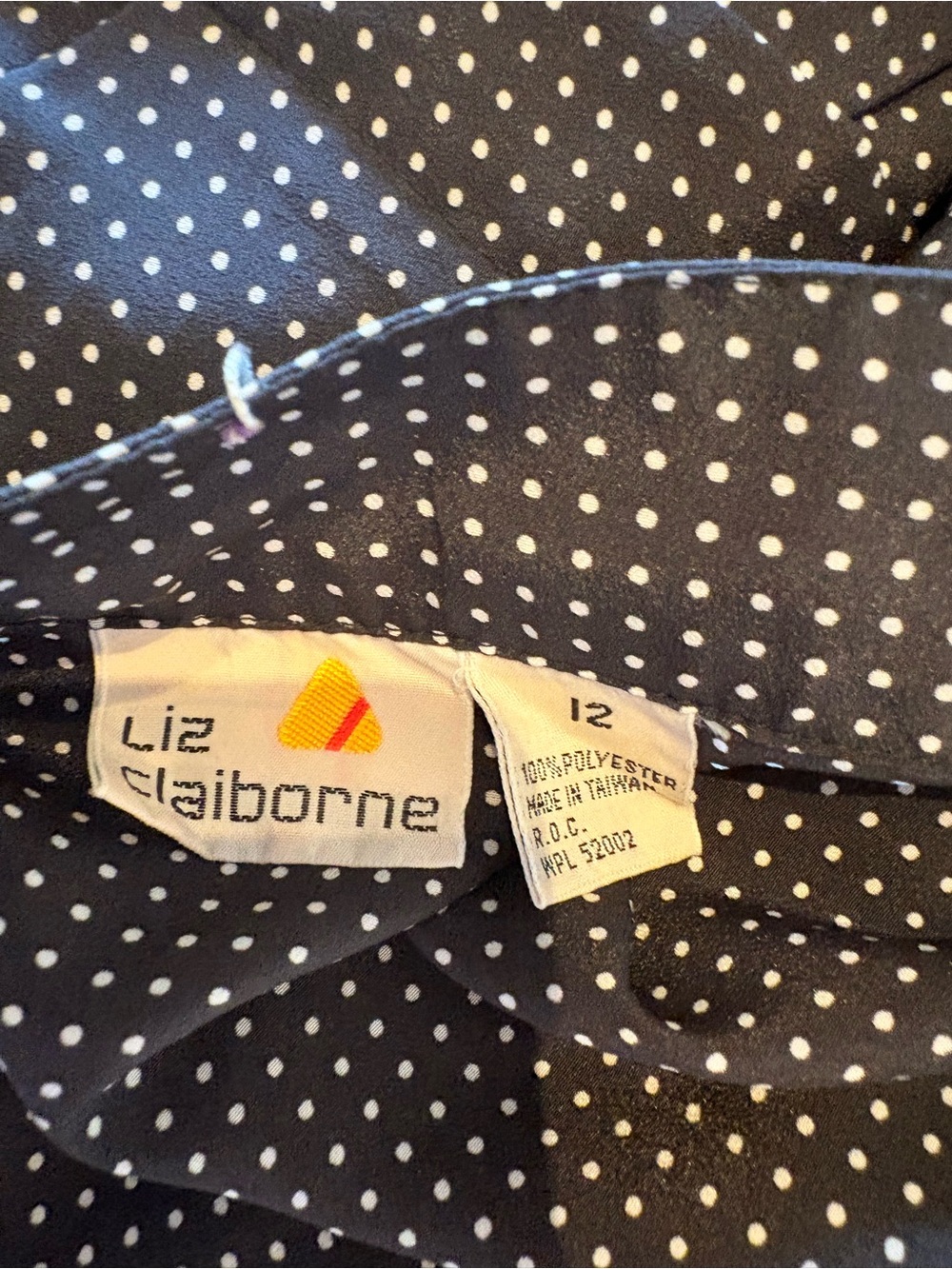 Liz Claiborne black and white polka dots Long Sleeve Blouse SIZE 12 (L) - Picture 3 of 9